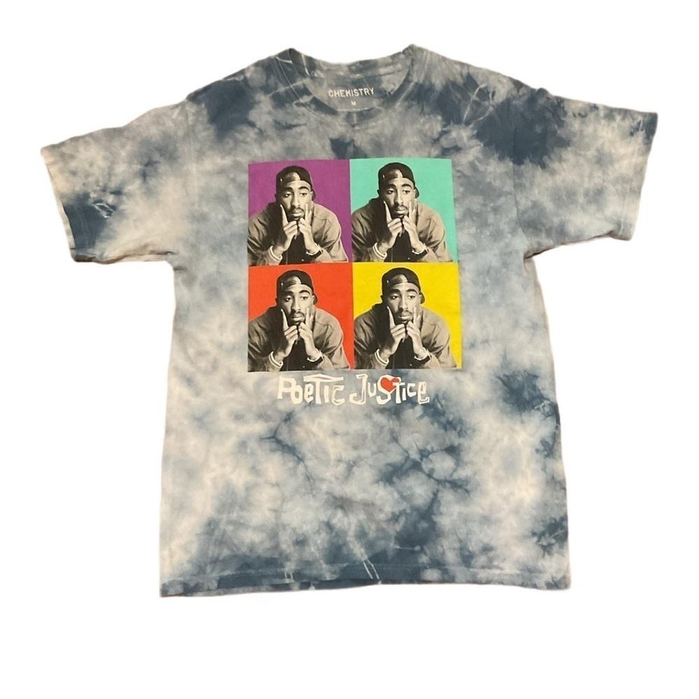 Tie-Dye Graphic Tee Pop Art Design Chemistry Poetic Justice Tupac Shakur 2pac